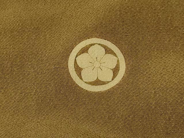 平和屋着物■上質な色無地 路考茶色 鬼しぼ縮緬 正絹 逸品 AABL4542sx
