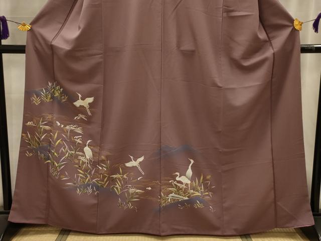 平和屋着物■訪問着 鷺 暈し染め 金彩 洗える着物 AABL4549sx