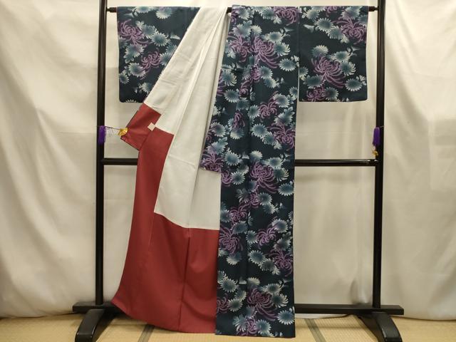 平和屋着物■小紋 乱菊 暈し染め 洗える着物 AABL4557sx