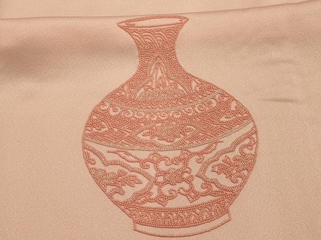 平和屋着物■中国三大刺繍 相良刺繍 訪問着 陶器文 正絹 逸品 AABL4565sx