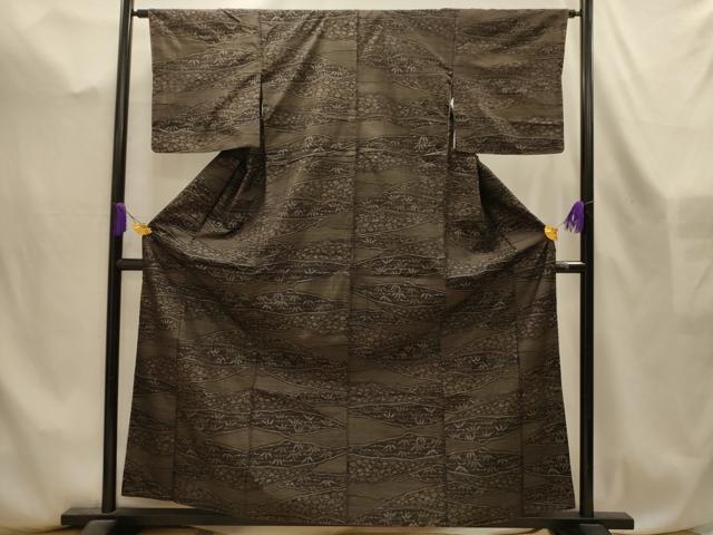 平和屋着物■本場大島紬 草花文 正絹 逸品 AABL4572sx
