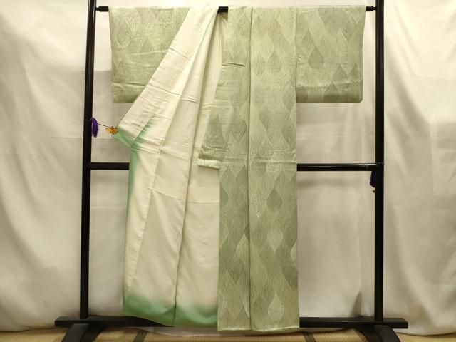 平和屋着物■上質な小紋 幾何学文様 暈し染め 正絹 逸品 AABL4610sx