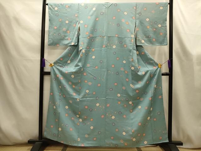 平和屋着物■上質な小紋 流水梅文 金彩 正絹 逸品 AABL4612sx