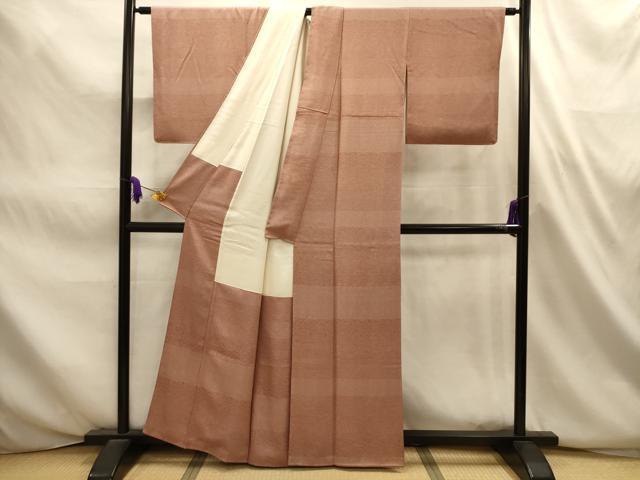 平和屋着物■江戸小紋 横段草花文 正絹 逸品 AABL4631sx