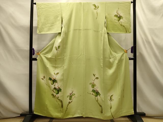 平和屋着物■訪問着 作家物 手描き 枝花文 暈し染め 正絹 逸品 AABL4651sx