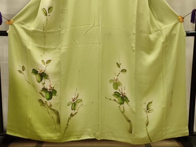 平和屋着物■訪問着 作家物 手描き 枝花文 暈し染め 正絹 逸品 AABL4651sx
