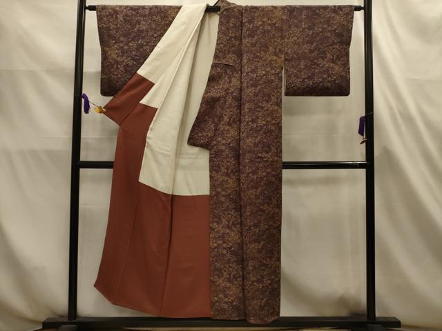 平和屋着物■上質な小紋 草花文 正絹 逸品 AABL4656sx