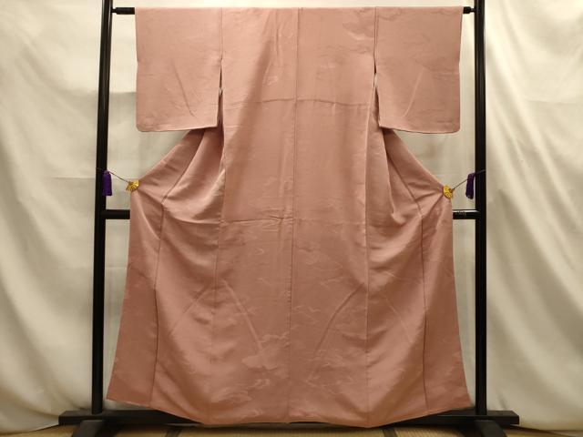 平和屋着物■上質な色無地 雲地紋 ときがら茶色 正絹 逸品 AABL4660sx