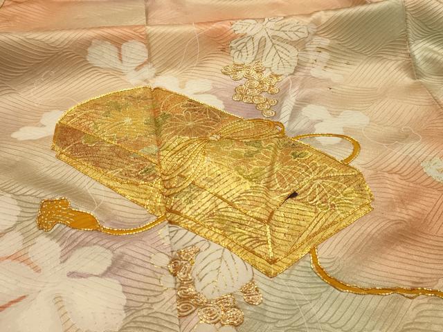 平和屋着物■訪問着 駒刺繍 花文箱文 暈し染め 金彩 正絹 逸品 AABL4679sx