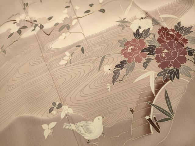 平和屋着物■訪問着 流水花鳥文 暈し染め 正絹 逸品 AABL4688sx