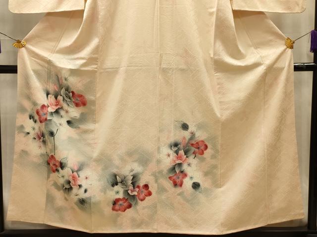 平和屋着物■訪問着 手描き 草花文 暈し染め 正絹 逸品 AABL4705sx