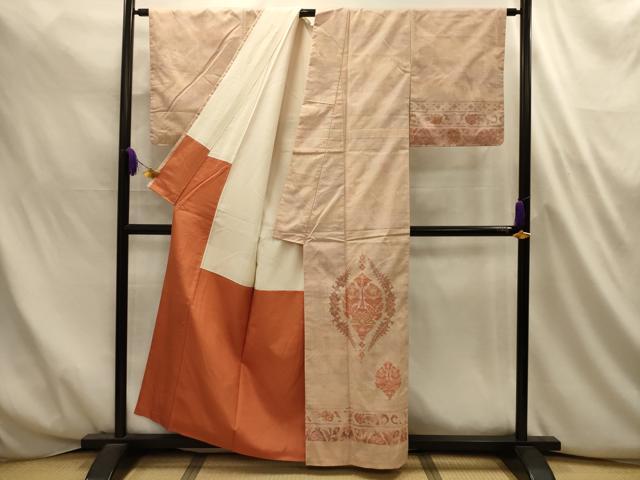 平和屋着物■中国三大刺繍 相良刺繍 訪問着 紬地 飾花文 正絹 逸品 AABL4708sx