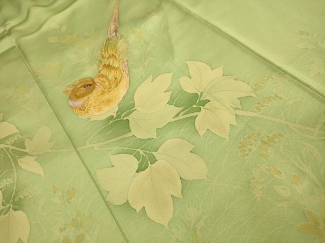 平和屋着物■訪問着 花鳥文 暈し染め 正絹 逸品 AABL4711sx