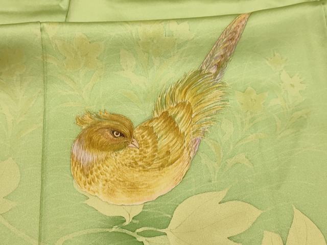 平和屋着物■訪問着 花鳥文 暈し染め 正絹 逸品 AABL4711sx