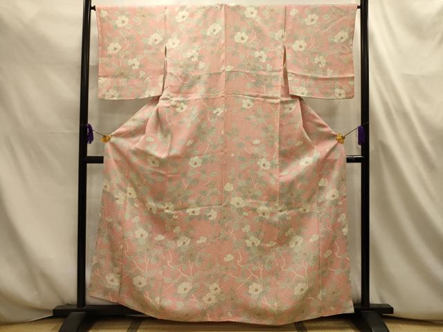 平和屋着物■上質な小紋 枝花文 正絹 逸品 AABL4712sx