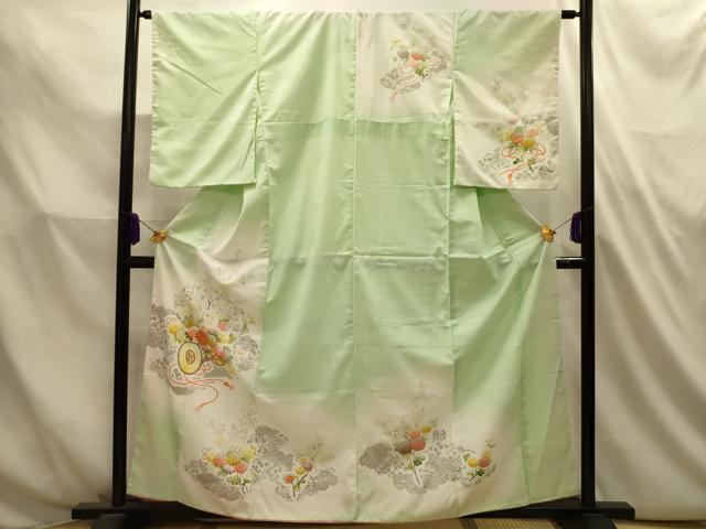平和屋着物■訪問着 駒刺繍 花鼓文 暈し染め 銀彩 正絹 逸品 AABL4747sx