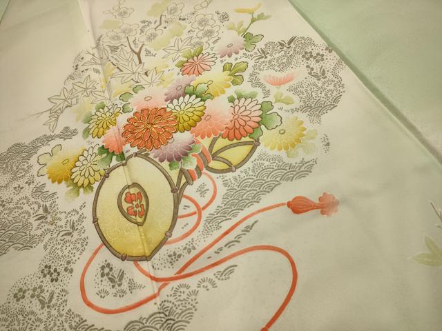 平和屋着物■訪問着 駒刺繍 花鼓文 暈し染め 銀彩 正絹 逸品 AABL4747sx