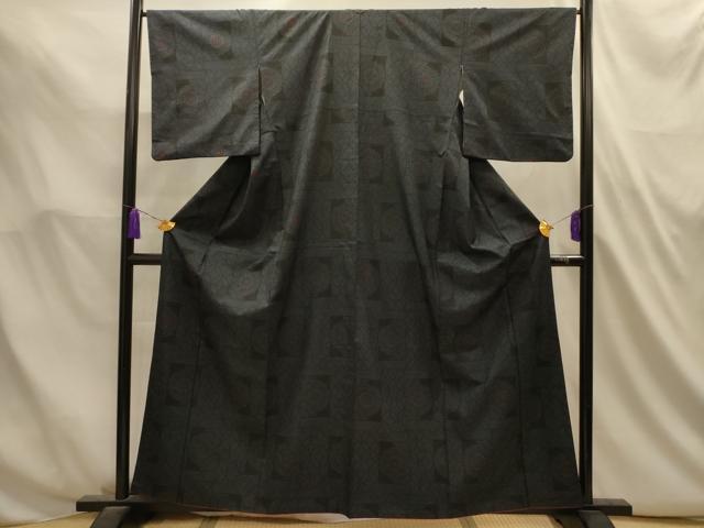 平和屋着物■本場大島紬 7マルキ 七宝花文 正絹 逸品 AABL4757sx