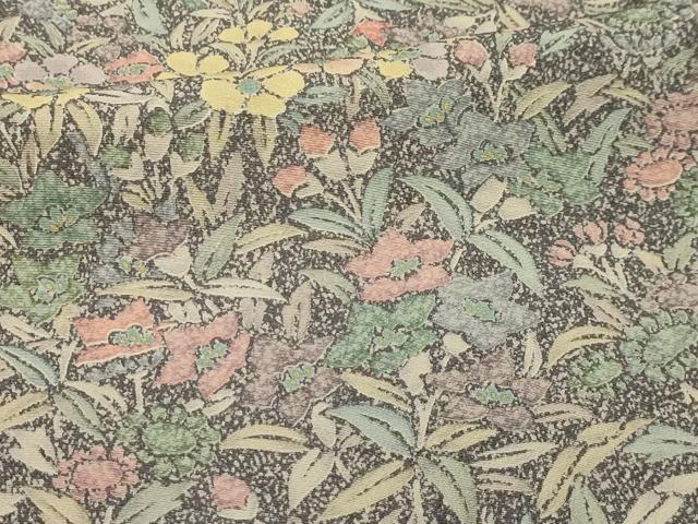 平和屋着物■上質な小紋 草花文 たたき染め 正絹 逸品 AABL4758sx