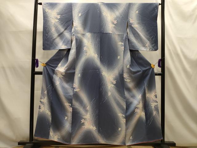 平和屋着物■上質な小紋 流水花文 暈し染め 正絹 逸品 AABL4816sx