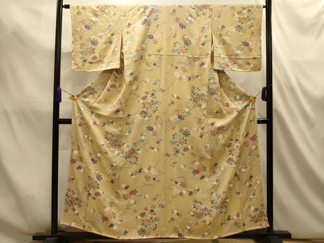 平和屋着物■上質な小紋 地紙花文 金彩 正絹 逸品 AABL4818sx