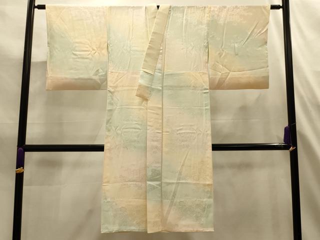 平和屋着物■長襦袢 無双仕立て 松竹梅流水花籬文 暈し染め やまと誂製 正絹 逸品 AABL4821sx