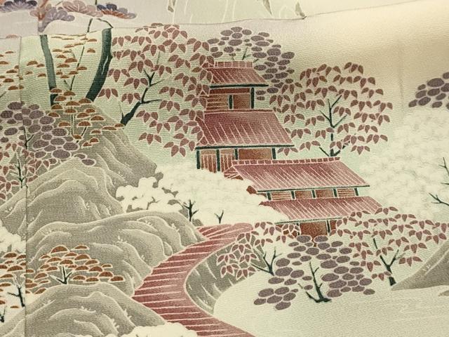平和屋着物■訪問着 風景文 暈し染め ロング丈 正絹 逸品 AABL4823sx