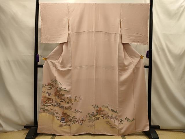 平和屋着物■色留訪問着 人物風景文 山車 寿光織 やまと誂製 正絹 逸品 AABL4827sx