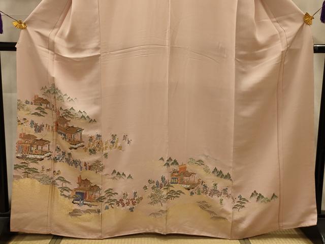 平和屋着物■色留訪問着 人物風景文 山車 寿光織 やまと誂製 正絹 逸品 AABL4827sx
