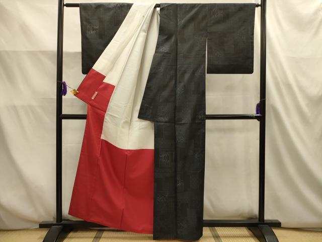 平和屋着物■本場大島紬 色紙重ね風景文 宮脇兼太郎商店謹製 証紙付き 正絹 逸品 AABL4831sx