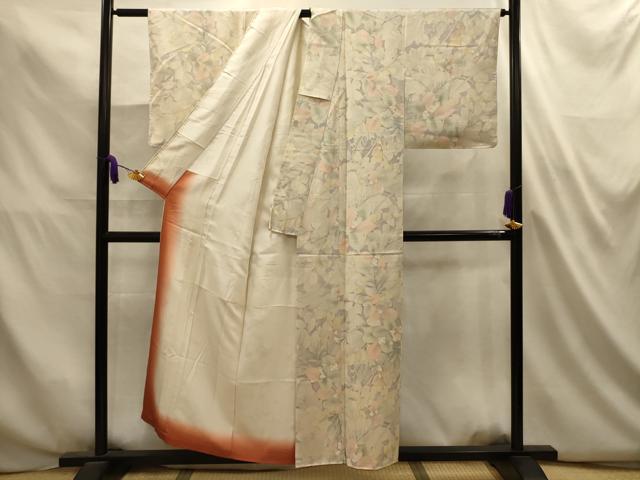 平和屋着物■上質な小紋 草花文 正絹 逸品 AABL4834sx