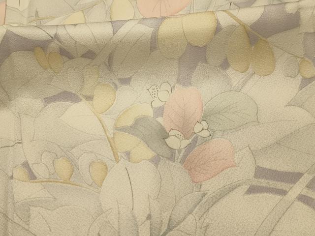 平和屋着物■上質な小紋 草花文 正絹 逸品 AABL4834sx
