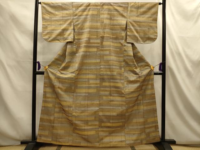 平和屋着物■上質な紬 横段文 正絹 逸品 AABL4835sx