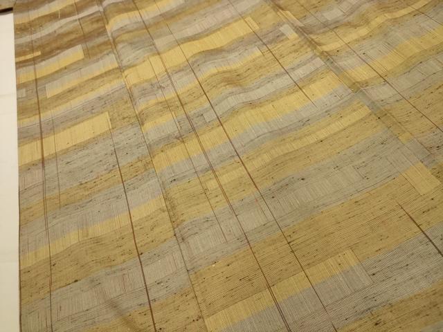 平和屋着物■上質な紬 横段文 正絹 逸品 AABL4835sx