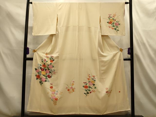 平和屋着物■訪問着 作家物 草花文 金彩 正絹 逸品 AABL4837sx