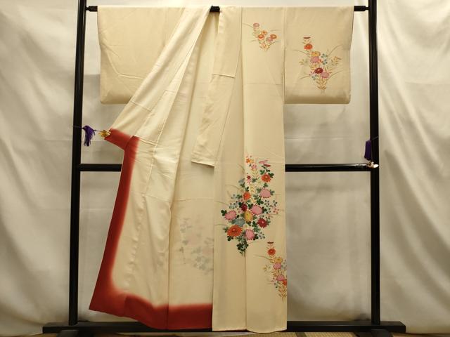 平和屋着物■訪問着 作家物 草花文 金彩 正絹 逸品 AABL4837sx