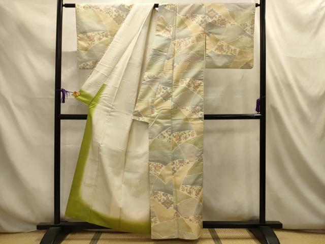 平和屋着物■上質な紬 更紗花文 正絹 逸品 AABL4838sx
