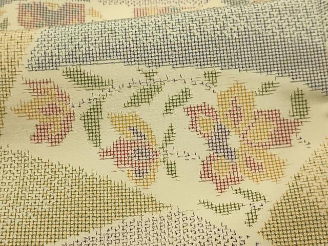 平和屋着物■上質な紬 更紗花文 正絹 逸品 AABL4838sx