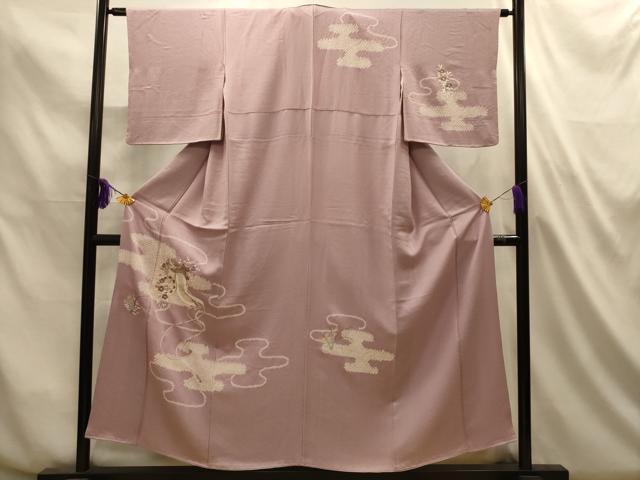 平和屋着物■訪問着 絞り 刺繍 霞御所車花文 金糸 やまと誂製 正絹 逸品 AABL4840sx