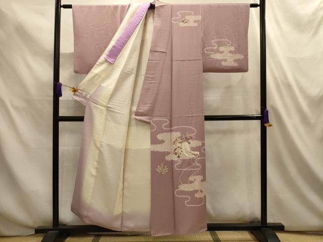 平和屋着物■訪問着 絞り 刺繍 霞御所車花文 金糸 やまと誂製 正絹 逸品 AABL4840sx