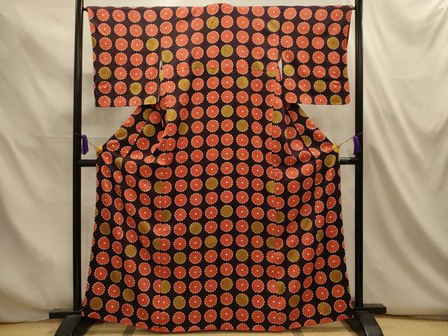 平和屋着物■上質な小紋 菊尽くし 金彩 正絹 逸品 AABL4841sx