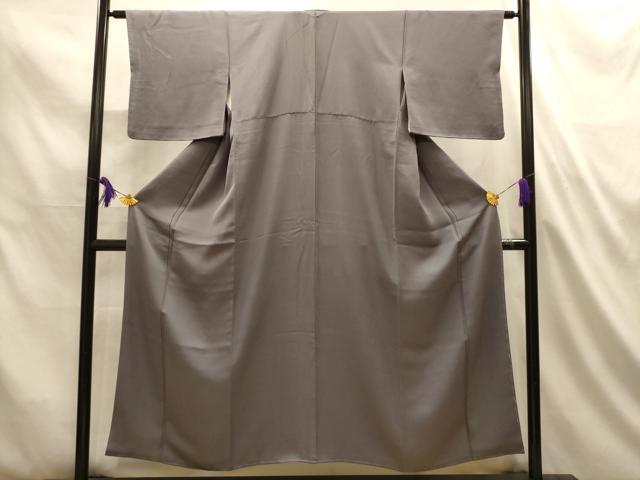 平和屋着物■上質な色無地 紋意匠 源氏鼠色 正絹 逸品 AABL4843sx