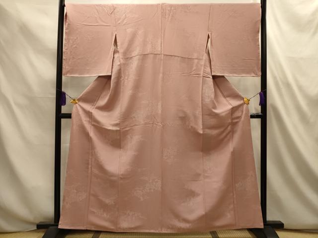 平和屋着物■上質な色無地 雲取風景地紋 一斤染色 正絹 逸品 AABL4845sx