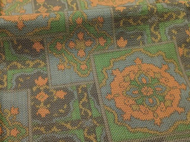 平和屋着物■上質な紬 色紙重ね花文 正絹 逸品 AABL4849sx