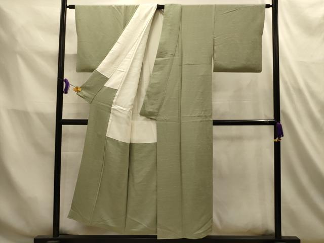 平和屋着物■お召 柳茶色 正絹 逸品 AABL4856sx