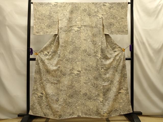 平和屋着物■上質な小紋 草花文 正絹 逸品 AABL4861sx