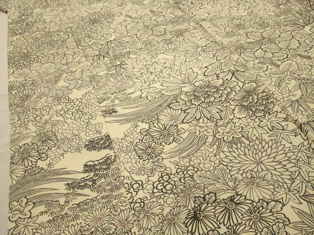 平和屋着物■上質な小紋 草花文 正絹 逸品 AABL4861sx