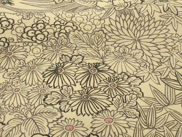 平和屋着物■上質な小紋 草花文 正絹 逸品 AABL4861sx