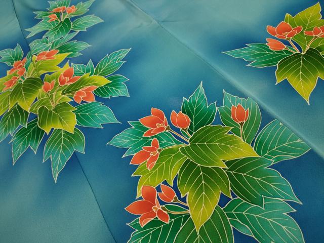 平和屋着物■訪問着 草花文 暈し染め 正絹 逸品 AABL4862sx
