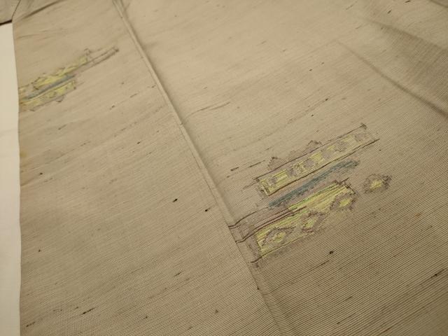 平和屋着物■上質な紬 幾何学文様 正絹 逸品 AABL4870sx